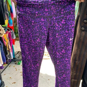 Nike Purple & Black Leopard Print Leggings